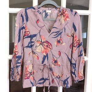 Women's Small A New Day Floral Blouse Shirt Top